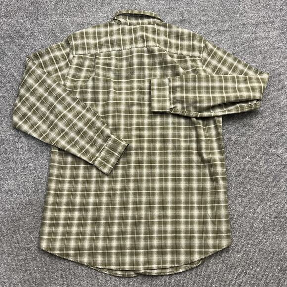 Eddie Bauer Shirt Mens Medium Green Plaid Button Front Outdoor Western Pockets - Picture 3 of 7